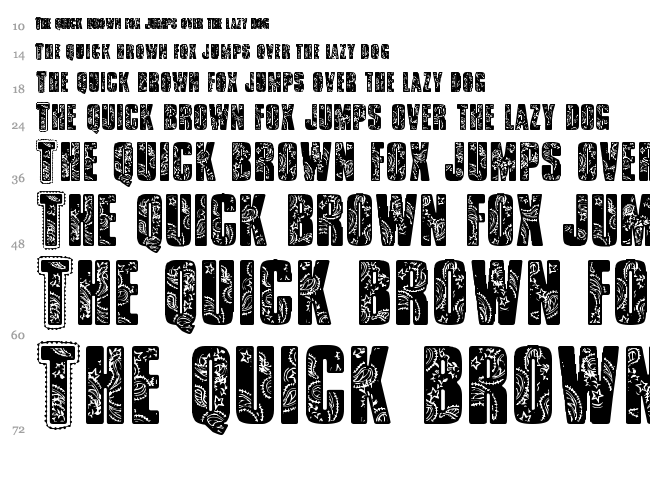 VTKS Bandana font waterfall